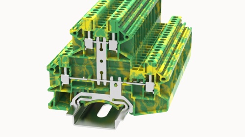DCKKB2.5-PE-01P-1C-00Z(H), Клемма винтовая, 2 ур., 2.5 мм.кв., PE, шт | код 11020000069 | DEGSON