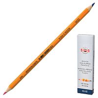 Карандаш двухцветный KOH-I-NOOR, 1 шт., красно-синий, грифель 3,2 мм, желтый корпус, 34330EG001KS | код 181029 | KOH-I-NOOR