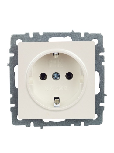 BRITE Розетка 1-местная с заземлением без защитных шторок 16А РС11-1-0-БрЖ жемчуг | код BR-R11-16-K36 | IEK фото 6