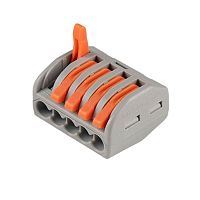 Клеммы монтажные многоразовые PTC-5P 222-415 450V 32A 0,08-2,5(4.0)mm2 , 5 отверстий, серые /50 шт. | код 5050853 | JazzWay