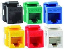 Модуль розеточный Keystone категории 6 UTP 1xRJ45 T568A/B зеленый | код 16B-U6-03GR | Eurolan