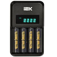 Устройство зарядное для 1-4 NiMH/CD аккумуляторов AA/AAA автоматическое 1800мА с LCD дисплеем IEK | код ABC11-4-4-ACO-A-180-LCD | IEK