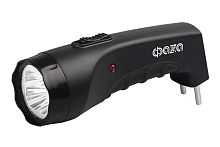 Фонарь ручной AccuF2-L04-bk 4LED аккумулятор 400мА.ч 2 режима: 100проц./25проц. выдвижная вилка; индикатор зарядки черн. | код 5000797 | ФАZА