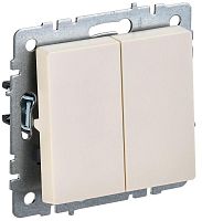 BRITE Выключатель 2-клавишный проходной 10А ВС10-2-6-БрКр бежевый | код BR-V22-0-10-K10 | IEK