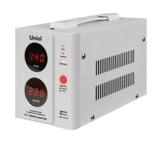 Стабилизатор напряжения для холодильников RS-1 1000Вт/RX/U WHITE REF 1000В.А USB разъем TM Uniel UL-00012789 фото 5