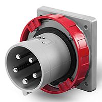 Разъем пром. силовой CEE встраиваемый, штекер, 63A, 3P+N+E 6h, 346_415VAC 50/60Hz, уст. 100x110mm, IP66/IP67/IP69, серия OPTIMA | код 248.6397 | Scame