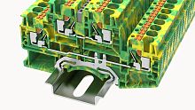DSKK4-PE-01P-1C-00Z(H), Клемма PUSH-IN, 2 ур., 4 мм.кв., PE, шт | код 11040000144 | DEGSON