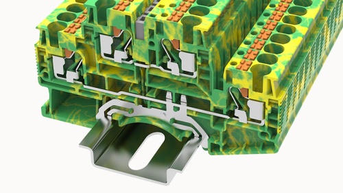 DSKK4-PE-01P-1C-00Z(H), Клемма PUSH-IN, 2 ур., 4 мм.кв., PE, шт | код 11040000144 | DEGSON