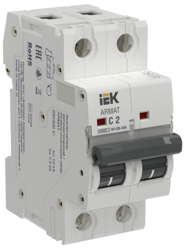 ARMAT Авт. выкл. без тепл. расц. M10N-MA 2P C 2А IEK | код AR-M10N-MA-2-C002 | IEK