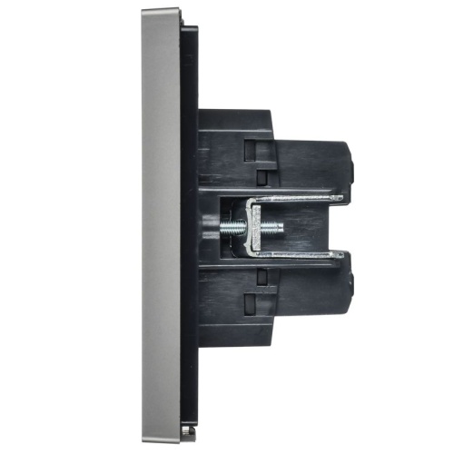 Выключатель перекрестный 2-кл. СП FORTE&PIANO 10А FP509 сталь IEK FP-V23-0-10-1-K46 фото 4