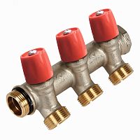 Коллектор VBS с красными вентилями, 1НР под евроконус, 1 - 3xEK | код VBS060503-RO | Henco