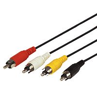 Шнур 4 RCA - 4 RCA, длина 5 метров, черный REXANT | код 17-0305 | REXANT