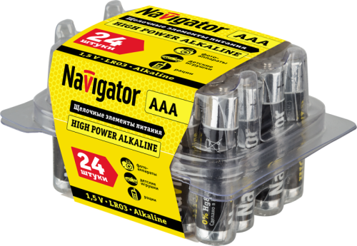 Элемент питания алкалиновый AAA/LR03 94 787 NBT-NE-LR03-BOX24 (уп.24шт) | код 94787 | Navigator