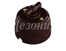 Выключатель пластиковый поворотный на два положения, для включения из 2-х мест (1-клавишный проходной), IP20, цвет - коричневый, УСАДЬБА, ТМ МезонинЪ GE30404-04 | код GE30404-04 | МЕЗОНИНЪ