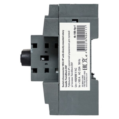 Рубильник 100A 4P c рукояткой управления для прямой установки TwinBlock EKF | код tb-100-4p-f | EKF фото 8
