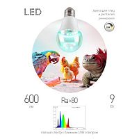 Лампа для птиц и рептилий Chicken с UVB спектром FITO-Dim 9W E27 | код Б0059884 | ЭРА
