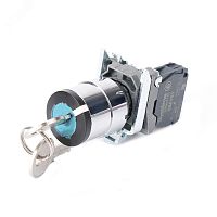 Переключатель SB4 в сборе модульный 22мм 2 позиции с фиксацией ключ 1пол 1НО | код SB4BG21 | Systeme Electric