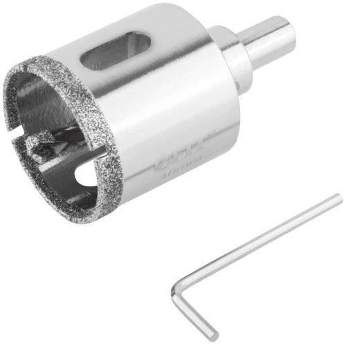 Коронка кольцевая по керамограниту, камню и кафелю алмазная с центровочным сверлом 40х67 мм | код 16218 | FIT Коронка кольцевая по керамограниту, камню и кафелю алмазная с центровочным сверлом 40х67 мм | код 16218 | FIT