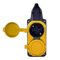 Колодка удлинителя 2-м с заземл. 16А IP44 каучук желт. TOKOV | код TKE-C07-KK2-Z | TOKOV ELECTRIC