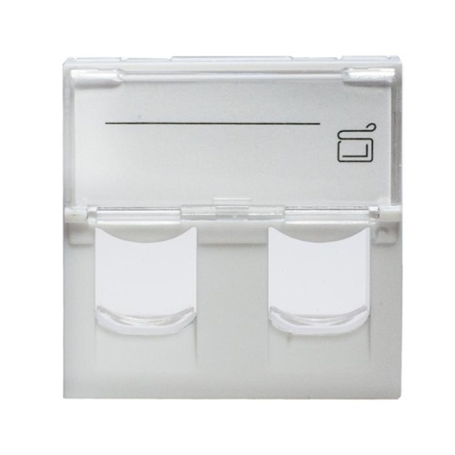 Панель лицевая 2 порта 45х45 Keystone шторки, откидное маркировочное окно | код 10-0302 | SUPRLAN фото 3 Панель лицевая 2 порта 45х45 Keystone шторки, откидное маркировочное окно | код 10-0302 | SUPRLAN фото 3