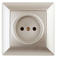 Розетка 2P, 16А-250В, СУ, Solo, шампань, 4-201-04 | код Б0043308 | ЭРА