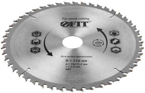 Диск пильный для циркулярных пил по дереву, спец. форма зуба 210x30/25.4x48Т | код 37694 | FIT фото 2 Диск пильный для циркулярных пил по дереву, спец. форма зуба 210x30/25.4x48Т | код 37694 | FIT фото 2