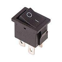 Выключатель клавишный 250В 6А (4с) ON-OFF черн. Mini (RWB-208; SC-768) | Код. 36-2146 | Rexant