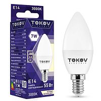 Лампа светодиодная 7Вт С37 3000К Е14 176-264В | код. TKE-C37-E14-7-3K | TOKOV ELECTRIC