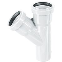 Тройник НПВХ 50х50 45 градусов ВК | код 2391060 | Хемкор