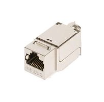 Модуль-вставка NIKOMAX типа Keystone, Кат.6 (Класс E), 250МГц, RJ45/8P8C, FT-TOOL/110/KRONE, T568A/B, полный экран, металлик | код NMC-KJSE2-FT-MT | NIKOMAX