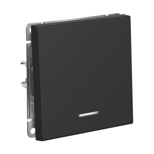 Выключатель кнопочный 1-кл. ArtGallery 10А с подсветкой механизм базальт SE GAL001416 фото 9