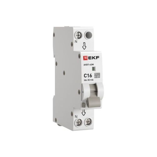 Дифференциальный автомат АВДТ-63М 16А/30мА (1мод, хар, C, электронный, тип A) 6кА PROxima | код D636EA16C30 | EKF фото 2 Дифференциальный автомат АВДТ-63М 16А/30мА (1мод, хар, C, электронный, тип A) 6кА PROxima | код D636EA16C30 | EKF фото 2