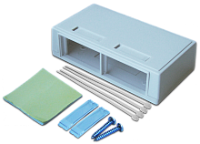 Коробка настенная на 2 модульные вставки, белая | код LAN-MB-M4-WH | LANMASTER