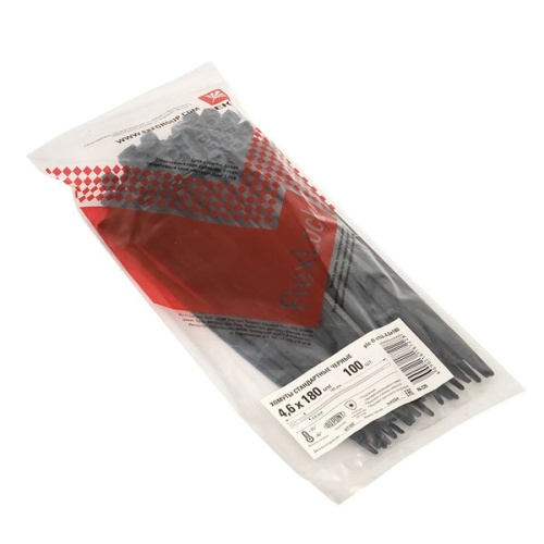 Хомут P6,6 стандартный (ч), 4,6x180 (100шт) FlexLock PROxima | код plc-fl-ctsb-4.6x180 | EKF фото 3