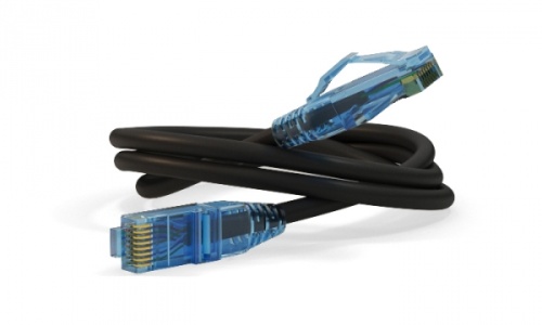 Патч-корд U/UTP Cat.6 LSZH 0.3 м черный, Hyperline PC-LPM-UTP-RJ45-RJ45-C6-0.3M-LSZH-BK | код 230182 | Hyperline