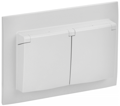 SKANDY Роз. 2-я с кр. 16А в сб IP44 SK-R12W арк. бел. IEK | код SK-R26-16-44-K01-F | IEK