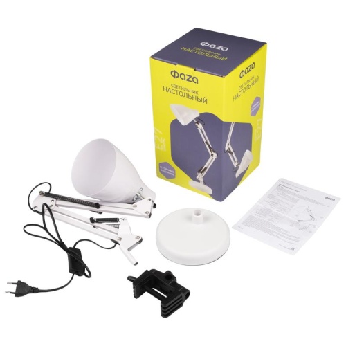 Светильник настольный TBL-02 Е27 на струбцине утяжеленная подставка белый ФАZА | код 5046252 | JazzWay фото 7 Светильник настольный TBL-02 Е27 на струбцине утяжеленная подставка белый ФАZА | код 5046252 | JazzWay фото 7