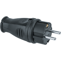 Вилка Navigator 61 368 NCA-PLR02-16A-E-IP44-BL прямая с заземлением каучук черная | код 20659 | Navigator Group