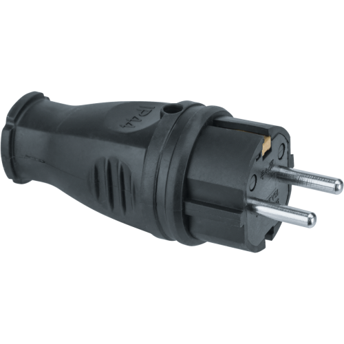 Вилка Navigator 61 368 NCA-PLR02-16A-E-IP44-BL прямая с заземлением каучук черная | код 20659 | Navigator Group