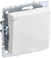 BRITE Розетка 1-местная с заземлением с защитными шторками и крышкой 16А IP20 РСбш10-3-БрБ белый | код BR-R16-16-K01 | IEK
