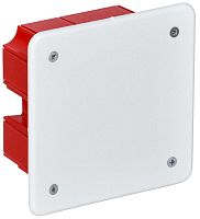 коробка КМ41001 распаячная для твердых стен 92x92x45 (с саморезами, с крышкой) | код. UKT11-092-092-040 | IEK