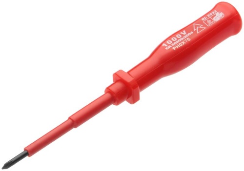 Отвертка изолированная 1000 В, CrV сталь, пластиковая ручка РН0x75 мм | код 55806 | FIT фото 2