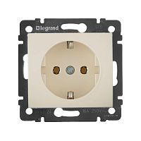 Розетка VALENA CLASSIC, скрытый монтаж, с заземлением, слоновая кость | код. 774320 | Legrand
