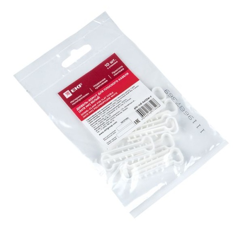 Дюбель-хомут (6х12 мм) для плоского кабеля белый (10 шт,) PROxima | код plc-cd-6x12w-r | EKF фото 3