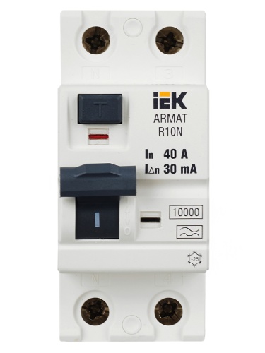 ARMAT Выключатель дифференциального тока R10N 2P 40А 30мА тип A | код AR-R10N-2-040A030 | IEK фото 9