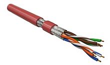 Hyperline UFTP4-C6-P26-IN-LSZH-RD-500 (500 м) Кабель витая пара, экранированная U/FTP, категория 6, 4 пары (26 AWG), многожильный (patch), каждая пара в фольге, LSZH, красный | код 445086 | Hyperline