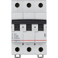 Выключатель автоматический трехполюсный RX3 4500 50А C 4,5кА | код. 419713 | Legrand 
