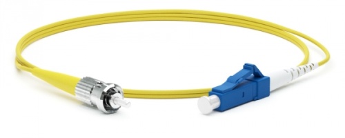 Патч-корд волоконно-оптический (шнур) SM 9/125 (OS2) LC/UPC-ST/UPC 2 мм simplex LSZH 1 м, Hyperline FC-S2-9-LC/UR-ST/UR-H-1M-LSZH-YL | код 244677 | Hyperline