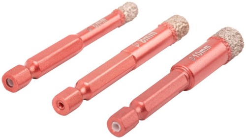 Набор коронок алмазных универсальных Special, шестигранный хвостовик 1/4'', 6/8/10X10x67 мм | код 70-852 | FIT фото 5