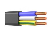 Кабель силовой ППГ-П нг(А)-HF 3х2.5ок(N.PE)-0.66 однопроволочный черный (барабан) АЛЮР